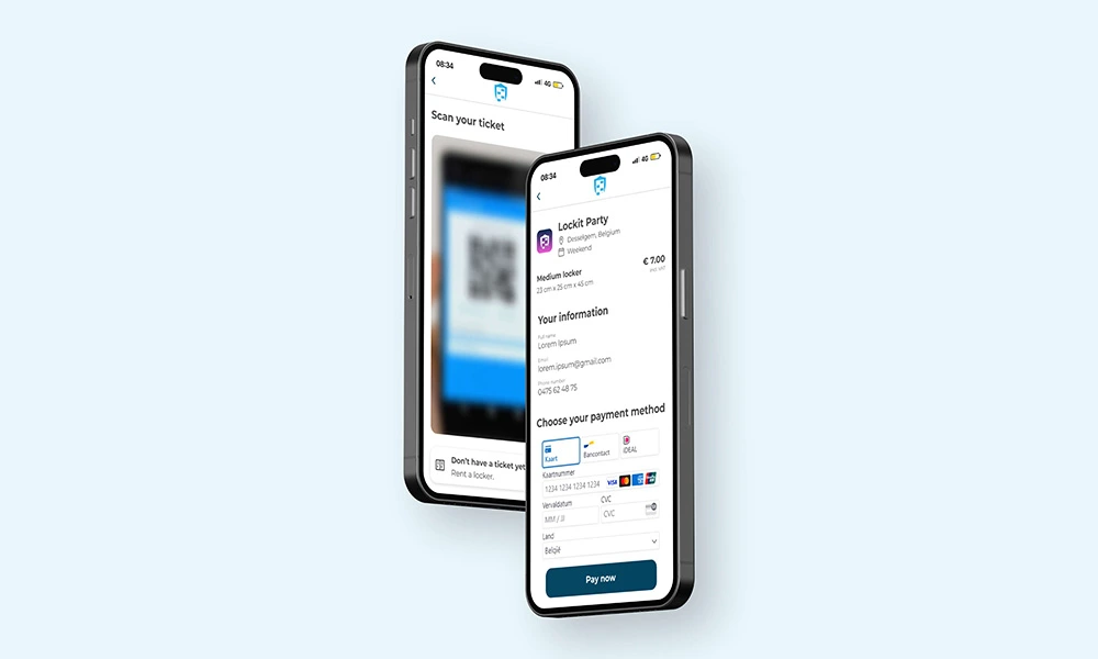 Met de QR-code scanner in onze app kunnen gebruikers snel en eenvoudig hun gehuurde locker opslaan in de app. Na het scannen van de QR-code kunnen gebruikers hun locker betalen via het betalingscherm.